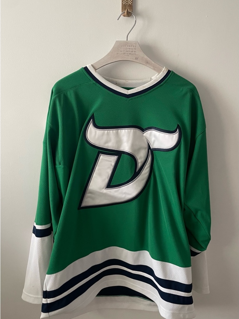 Danbury Whalers Phantomwear Official Hockey Jersey Mens XL Green Defunct FHL VTG